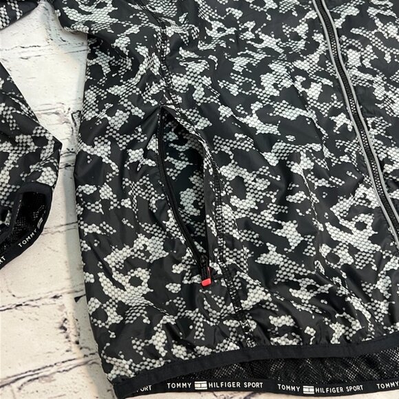 Tommy Hilfiger Sport women's windbreaker Large black /grey digital camo‎ jacket - Picture 4 of 13